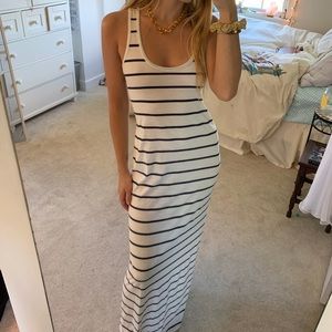 Black & white stripe maxi dress
